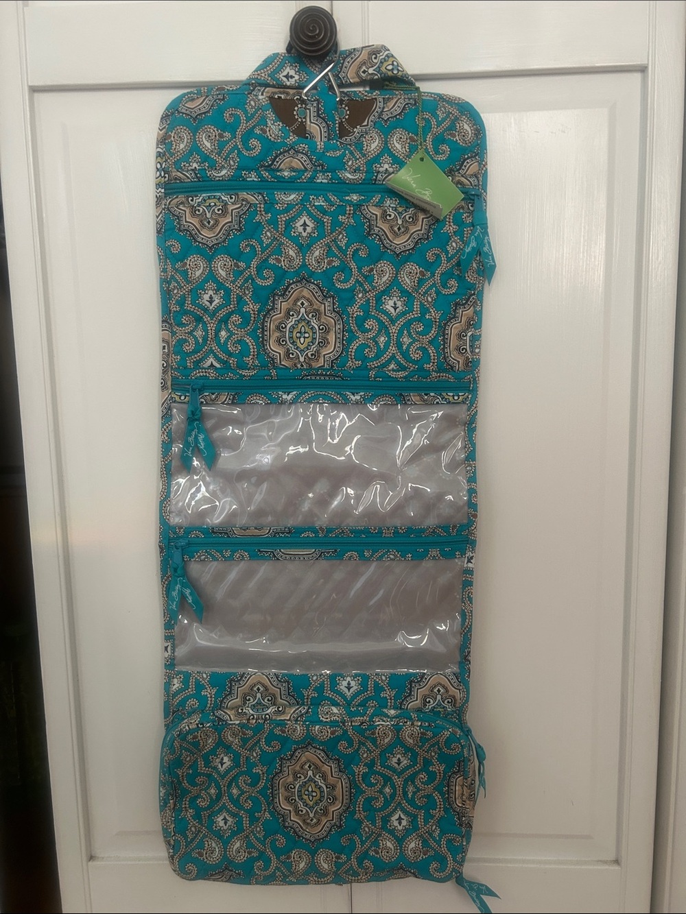 New with tag - Vera Bradley Totally Turq Paisley Hanging Organizer Accessory bag